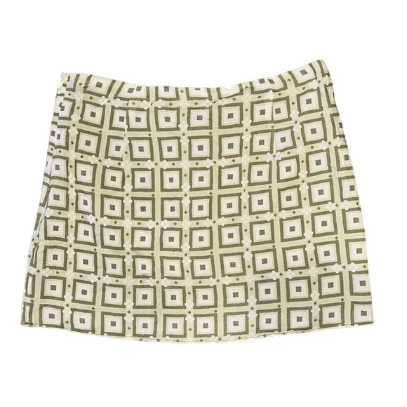 NWT Princess Polly Misuraca Green Geometric Printed Mini Skirt - 2 - Picture 5 of 13
